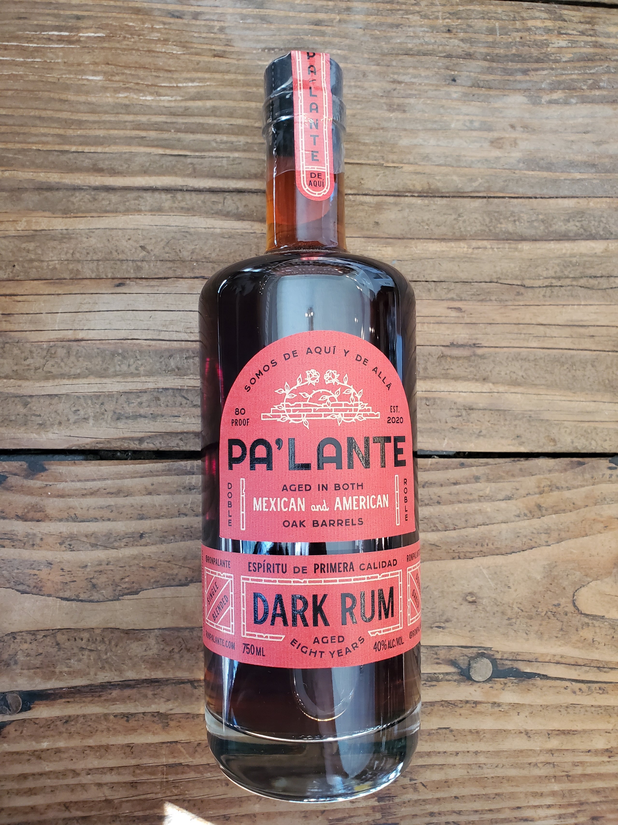 Ron Pa'Lante Eight Year Old Aged Dark Rum, Mexico 750mL Corkscrew
